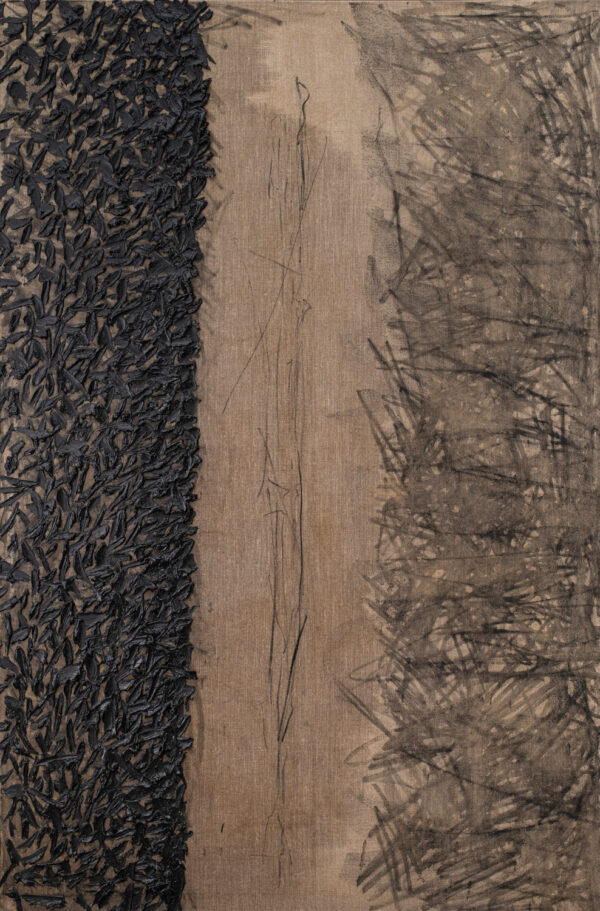 Obraz z czarną faktura i rysunkiem