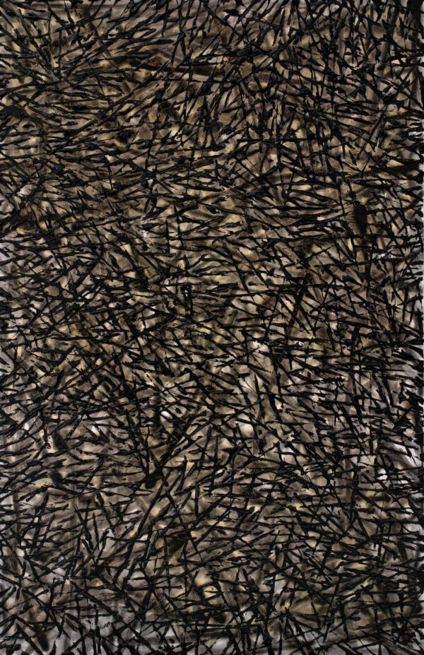 Obraz abstrakcyjny, fakturalny, z czarnych linii