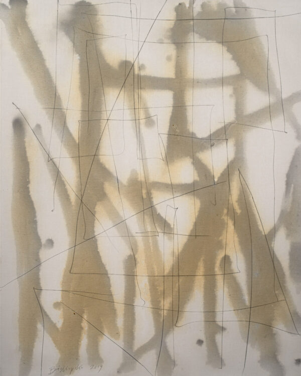 Obraz abstrakcyjny, jasny, z gładkimi liniami, minimalistyczny