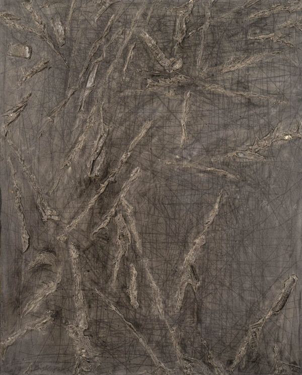 Obraz abstrakcyjny, szary z szarymi liniami i rysunkiem