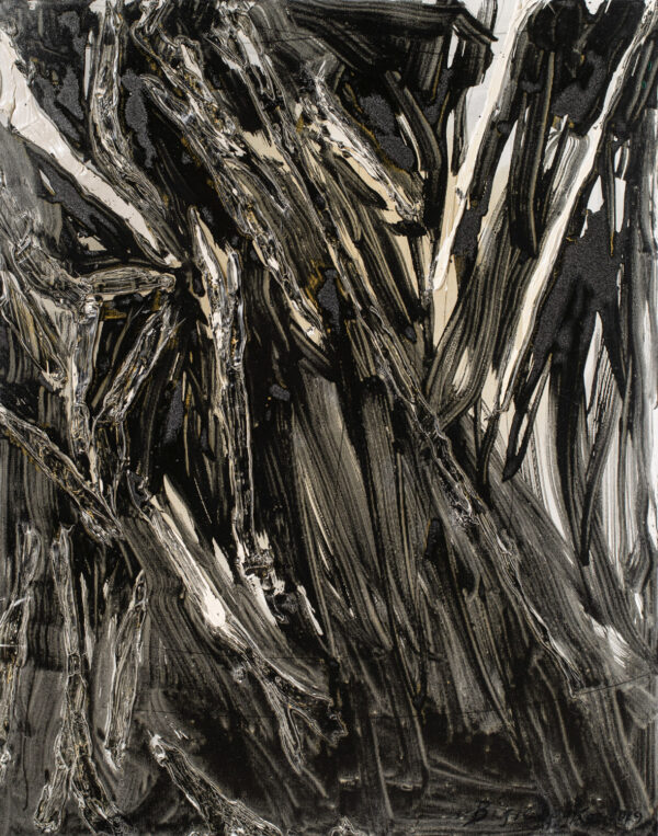 Obraz abstrakcyjny czarno-biały, dynamiczny