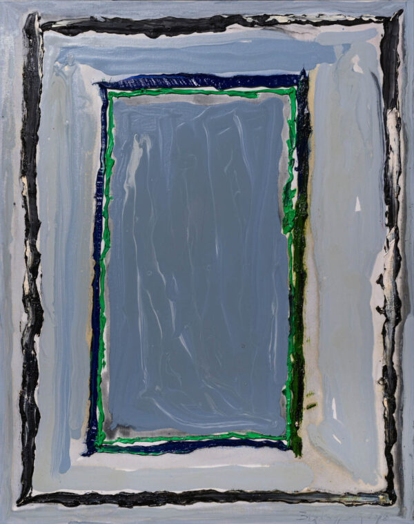 Obraz abstrakcyjny, niebieski, z dwoma prostokątami