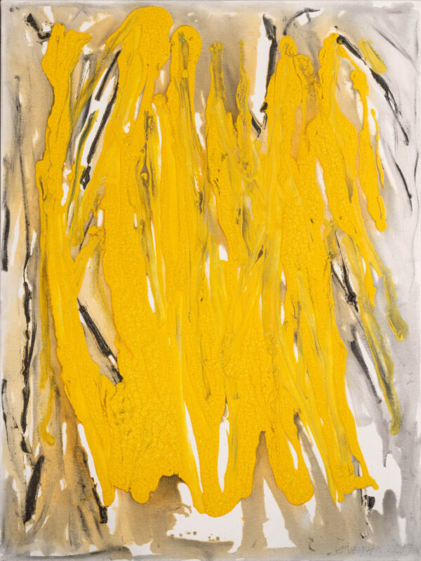 Obraz abstrakcyjny, żółto-szary, fakturalny