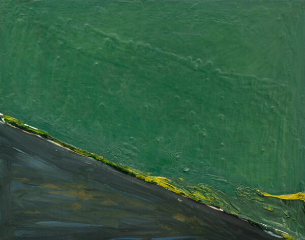 Obraz abstrakcyjny z diagonalną linią, granatowo-zielony