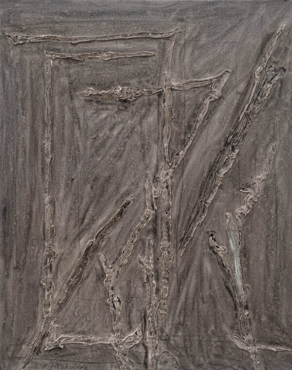 Obraz abstrakcyjny, szary, fakturalny