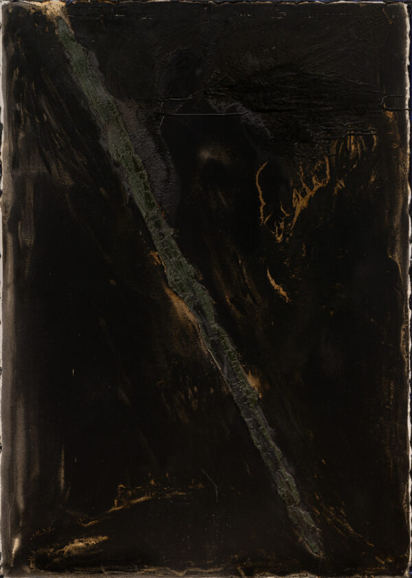 Obraz abstrakcyjny, czarny, fakturalny z diagonalną