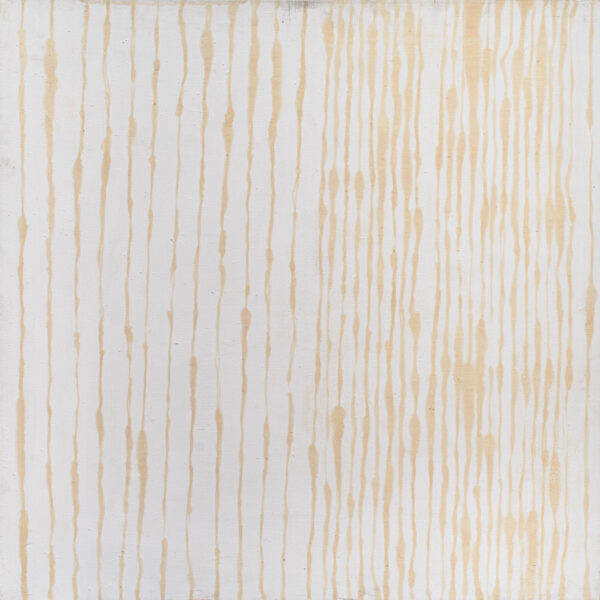 Obraz abstrakcyjny, minimalistyczny z gęstniejącymi, pionowymi liniami