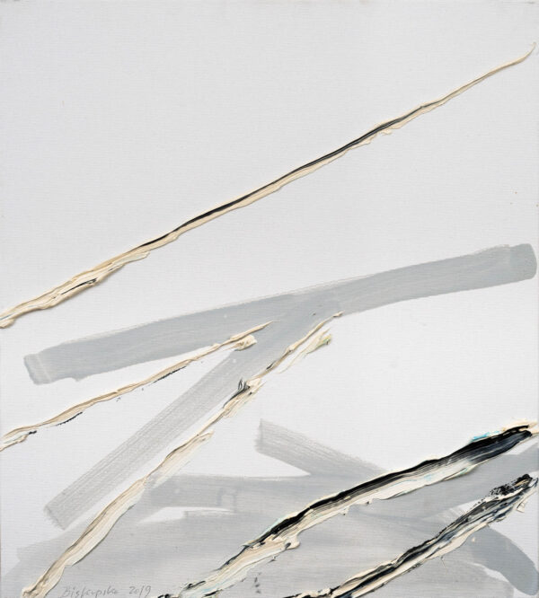 Obraz abstrakcyjny, w białej tonacji, minimalistyczny