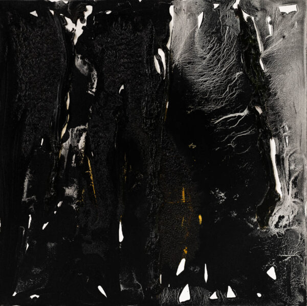 Obraz abstrakcyjny, czarny, fakturalny