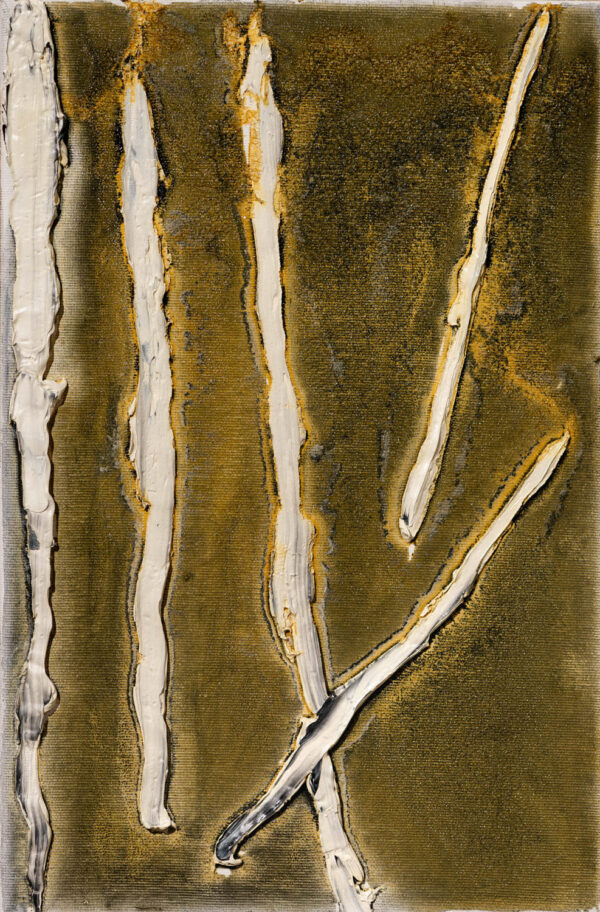 Obraz abstrakcyjny, ugrowy, tonowany z białymi liniami