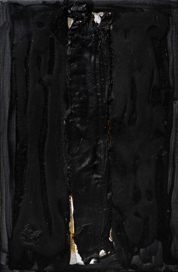 Obraz abstrakcyjny, czarny z fakturą