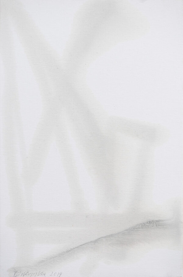 Obraz abstrakcyjny, biały ze smugami