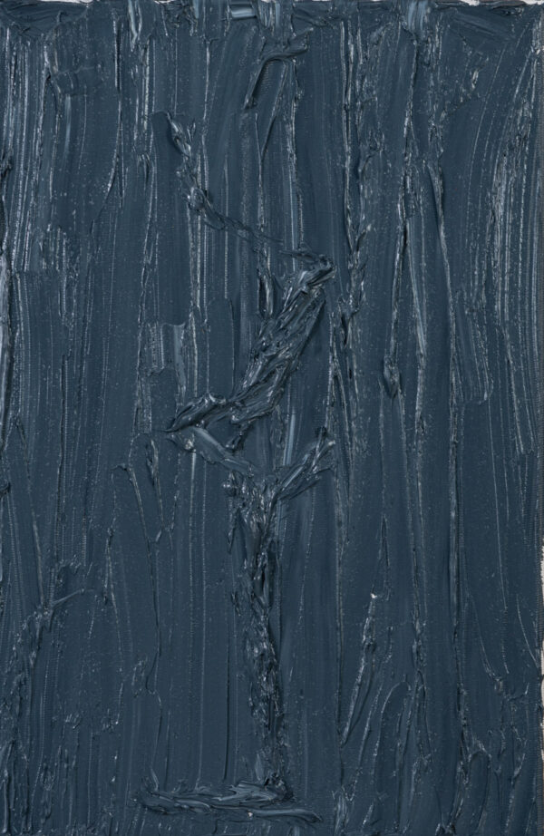 Obraz abstrakcyjny z figurą z profilu, grafitowy