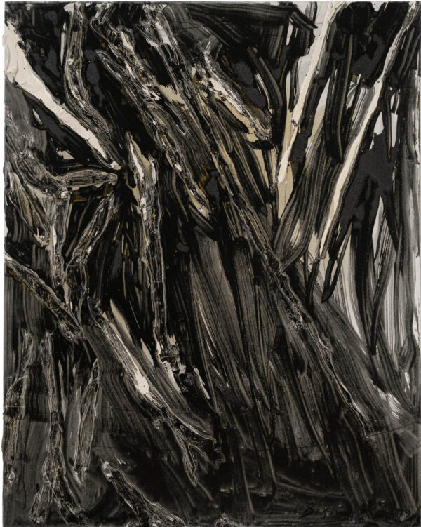 Obraz abstrakcyjny, czarny, ekspresyjny