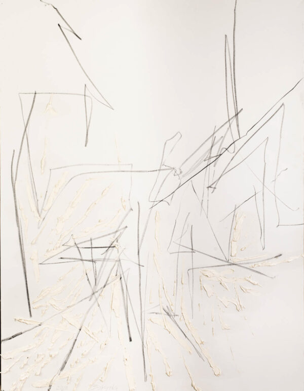 Ekspresyjny rysunek na białym płótnie