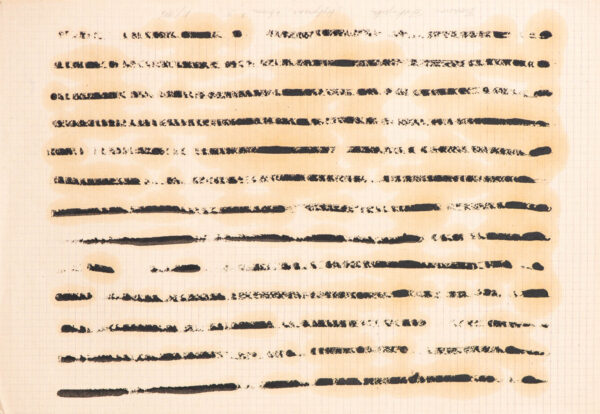 Papier w kratkę z poziomymi, czarnymi liniami z farby olejnej