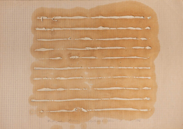 Papier w kratkę z poziomymi, białymi liniami z farby olejnej