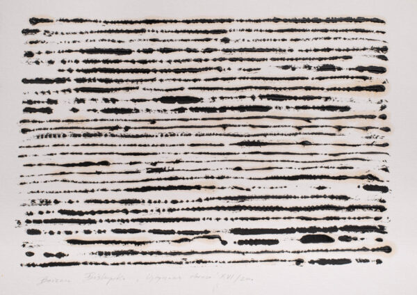 Papier z poziomymi, czarnymi liniami z farby olejnej