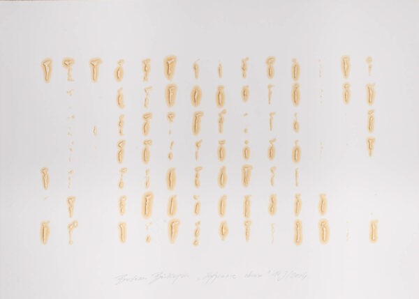 Papier z zmultiplikowanymi wyciskami w oleju figury