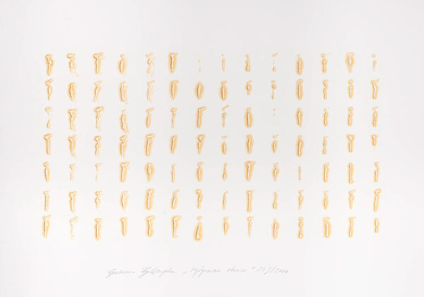 Papier z zmultiplikowanymi wyciskami w oleju figury