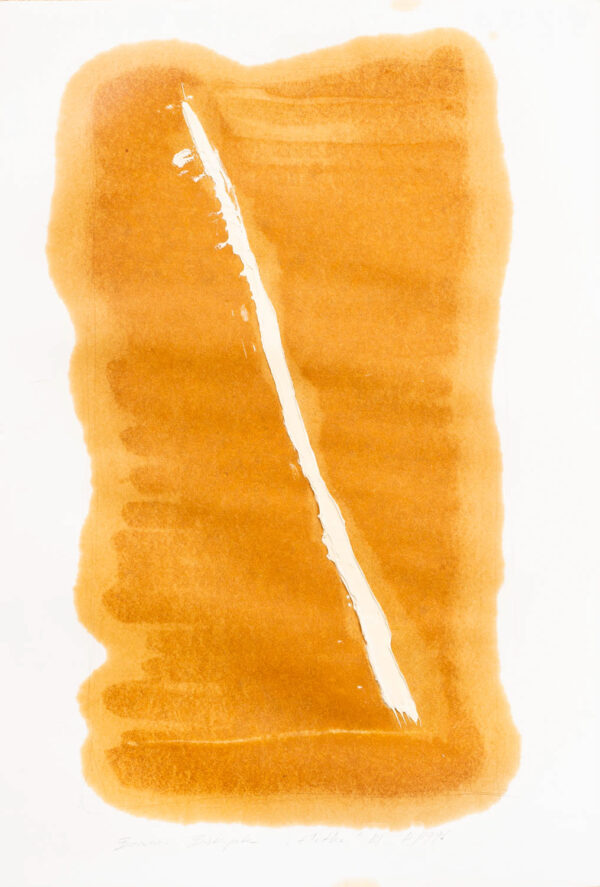 Papier pokryty złocistym olejem z białą, diagonalną linią