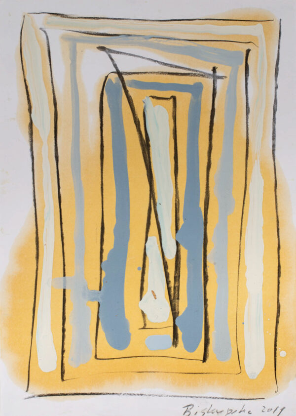 Papier pokryty biało-szarym rysunkiem prostokątów z użyciem czerni