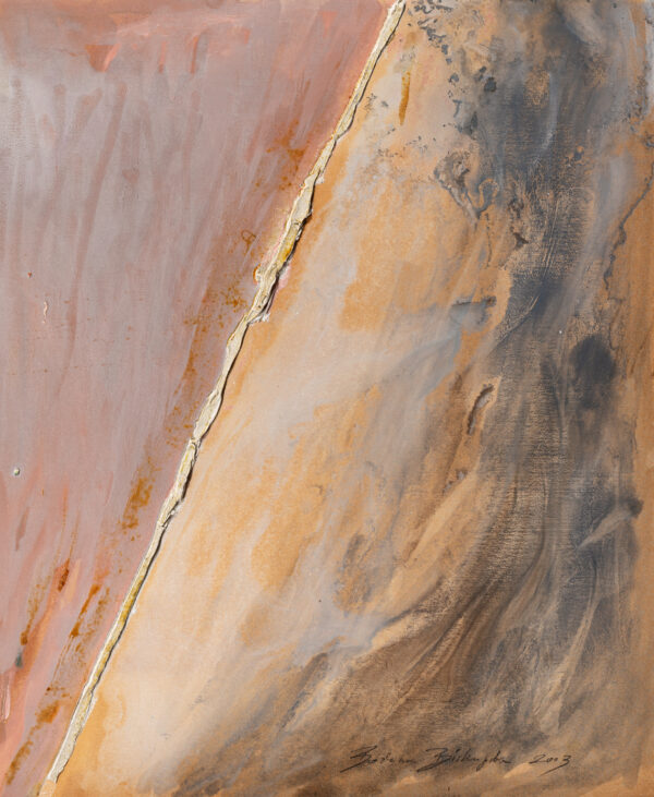 Obraz abstrakcyjny szaro-fioletowy z diagonalną, białą linią