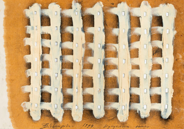 Biała krata na papierze pokrytym olejem