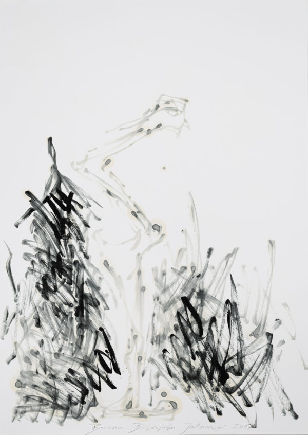 Rysunek figury z profilu z jedną nogą