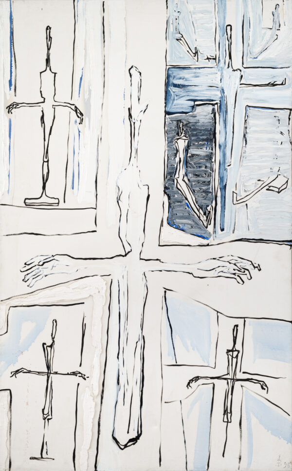 Obraz z zmultiplikowaną figurą z rozłożonymi ramionami