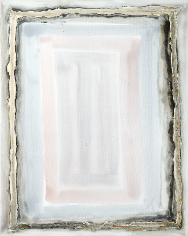 Obraz abstrakcyjny, jasny z ciemniejszą bordiurą